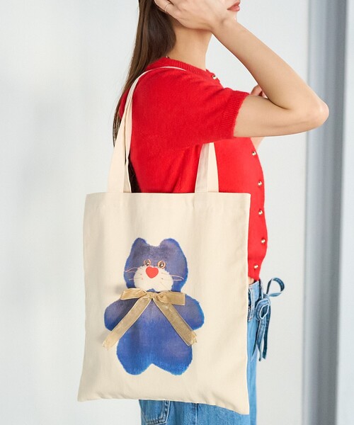 「PUBLUX」 トートバッグ「mojojojoコラボ」 フリ- サックスブルー レディース_画像2