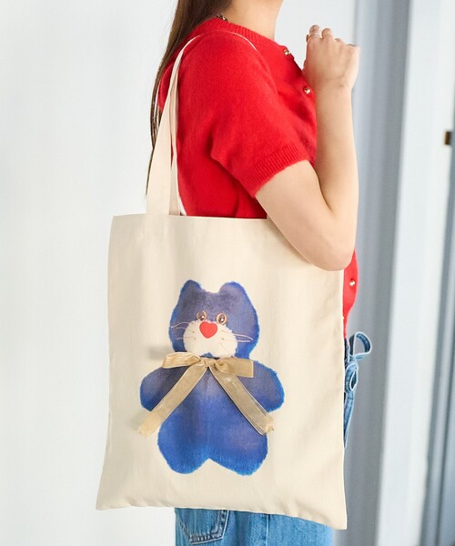 「PUBLUX」 トートバッグ「mojojojoコラボ」 フリ- サックスブルー レディース_画像3