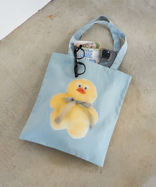 「PUBLUX」 トートバッグ「mojojojoコラボ」 フリ- サックスブルー レディース_画像4