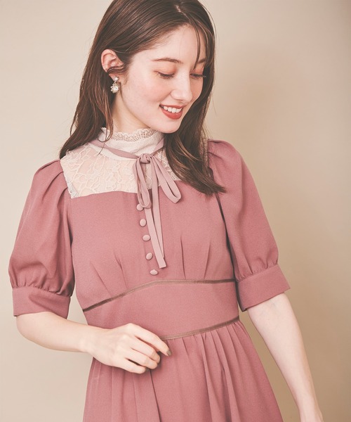 「31 Sons de mode」 半袖ワンピース 36 ピンク レディース_画像2
