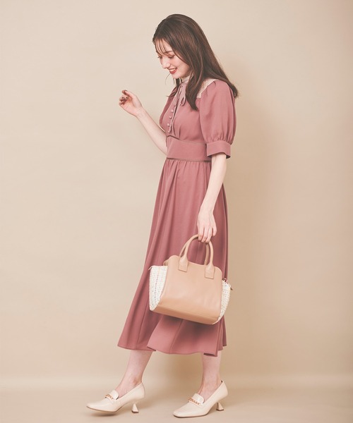 「31 Sons de mode」 半袖ワンピース 36 ピンク レディース_画像4