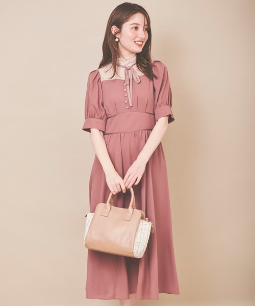 「31 Sons de mode」 半袖ワンピース 36 ピンク レディース_画像5