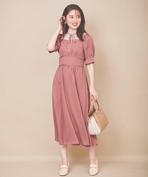 「31 Sons de mode」 半袖ワンピース 36 ピンク レディース_画像7