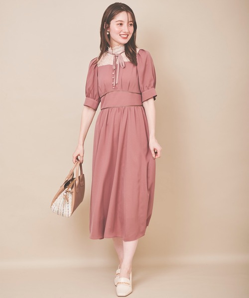「31 Sons de mode」 半袖ワンピース 36 ピンク レディース_画像8