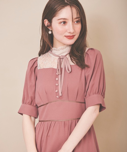 「31 Sons de mode」 半袖ワンピース 36 ピンク レディース_画像9