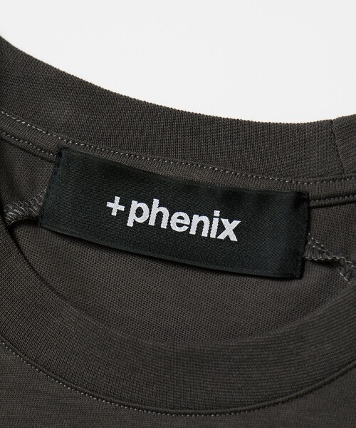 「+phenix」 半袖Tシャツ LARGE チャコールグレー メンズ_画像4