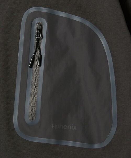 「+phenix」 半袖Tシャツ LARGE チャコールグレー メンズ_画像5