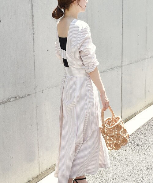 「quaranciel」 7分袖ワンピース ONE SIZE ベージュ レディース_画像3
