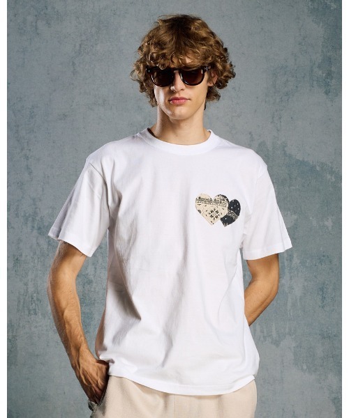 wjk tシャツ bandana panel heart T メンズ レディース : ZOZOTOWN 