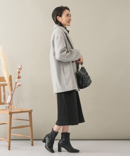 「KATHARINE ROSS」 ピーコート MEDIUM チャコールグレー レディース_画像7