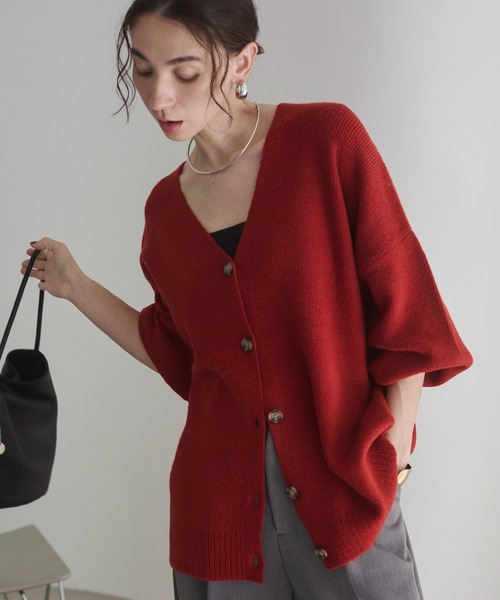 「ANGIE」 ニットカーディガン FREE ブラウン レディース_画像5