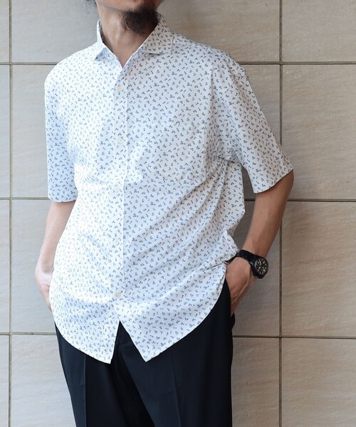 「BEAMS HEART」 半袖シャツ MEDIUM ネイビー メンズ_画像7