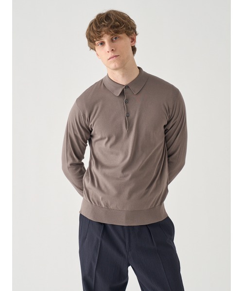 JOHN SMEDLEY（ジョンスメドレー） ポロシャツ コットン 長袖ニット