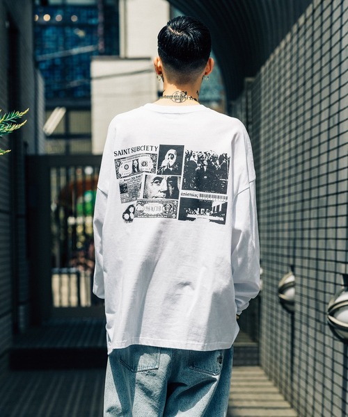 「Subciety」 長袖Tシャツ MEDIUM グレー メンズ_画像4
