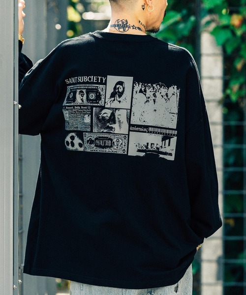 「Subciety」 長袖Tシャツ MEDIUM グレー メンズ_画像7