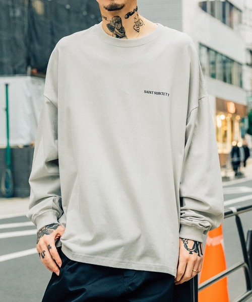 「Subciety」 長袖Tシャツ MEDIUM グレー メンズ_画像9