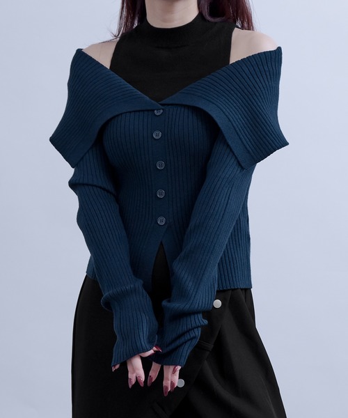 「Ellno de Mavie」 長袖ニット FREE ブルーグリーン レディース_画像6