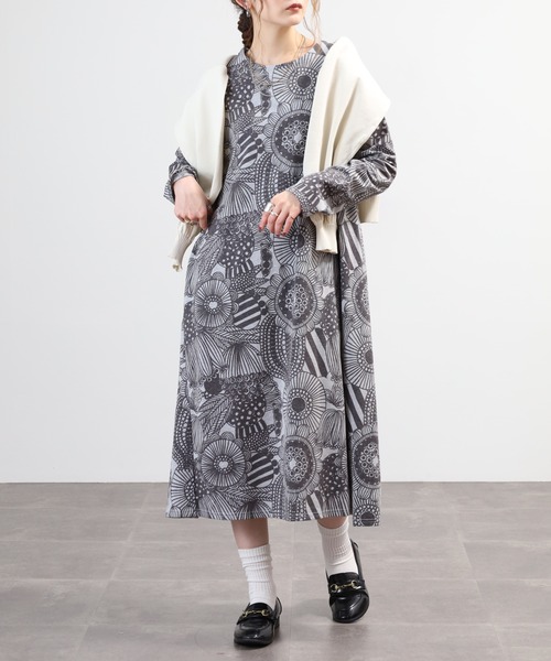 BARNDOOR（バーンドア） ワンピース 天竺長袖フレアーワンピース 26SS