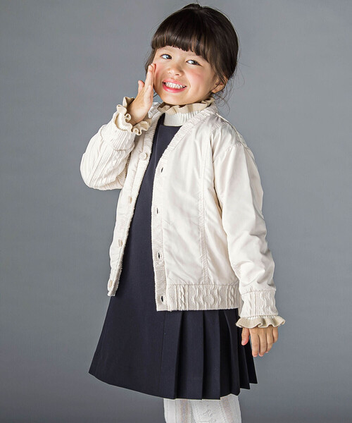 「BeBe Petits Pois Vert」 「KIDS」ノースリーブワンピース 150cm グレー キッズ_画像6