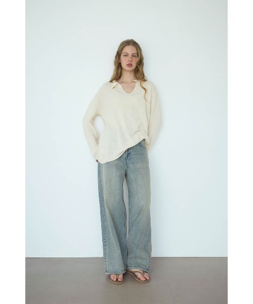 alexiastam ボタンニット ALEXIA STAM（アリシアスタン） ニット セーター Button Knit Cropped