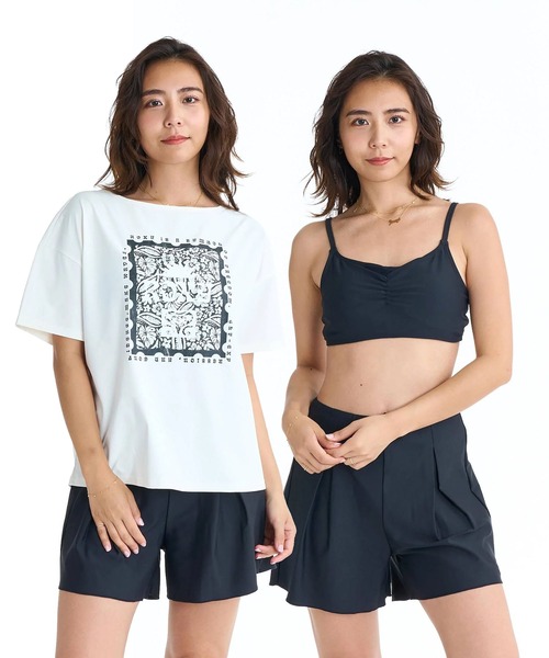 ROXY（ロキシー） 水着 水着 3点セット ビキニ ラッシュT 付き REEF