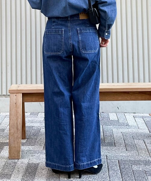 「fredy emue」 デニムパンツ 38 サックスブルー レディース_画像5