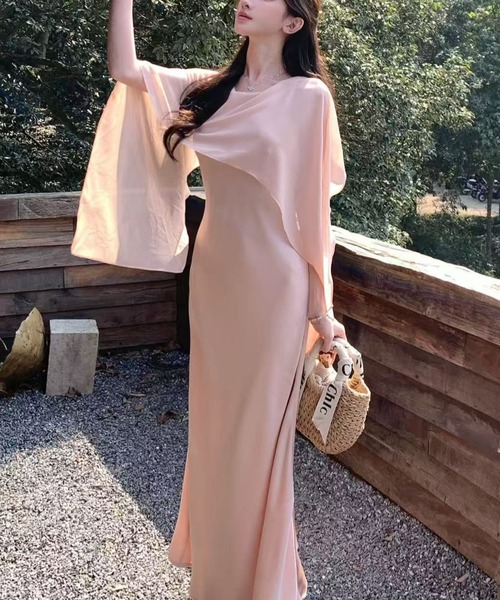 Lana821 ワンピース ケープデザイン フレアワンピース : ZOZOTOWN