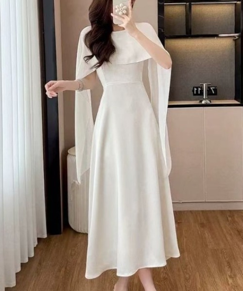 Lana821 ワンピース ケープデザイン フレアワンピース : ZOZOTOWN