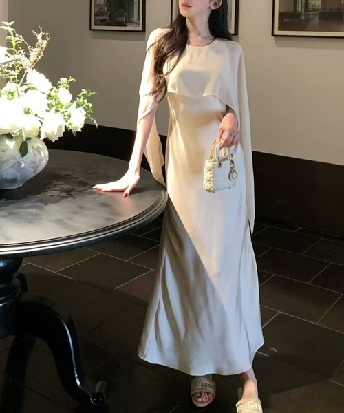 Lana821 ワンピース ケープデザイン フレアワンピース : ZOZOTOWN