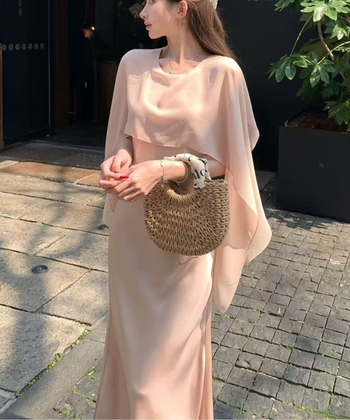 Lana821 ワンピース ケープデザイン フレアワンピース : ZOZOTOWN