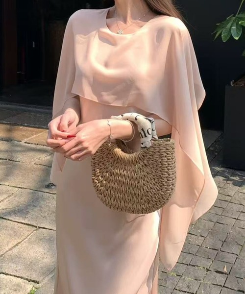 Lana821 ワンピース ケープデザイン フレアワンピース : ZOZOTOWN