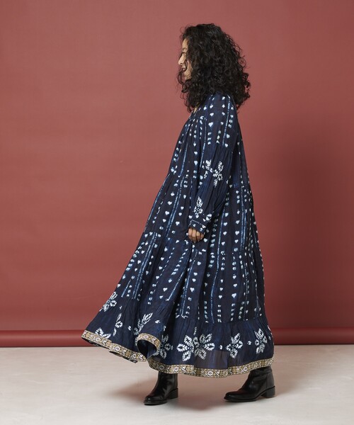「Freada」 長袖ワンピース ONE SIZE ネイビー レディース_画像7