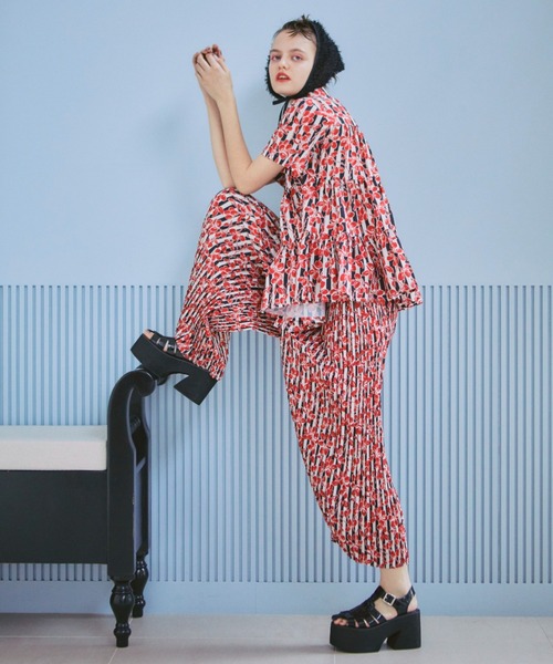 「manana suerte」 イージーパンツ FREE ブルー レディース_画像4