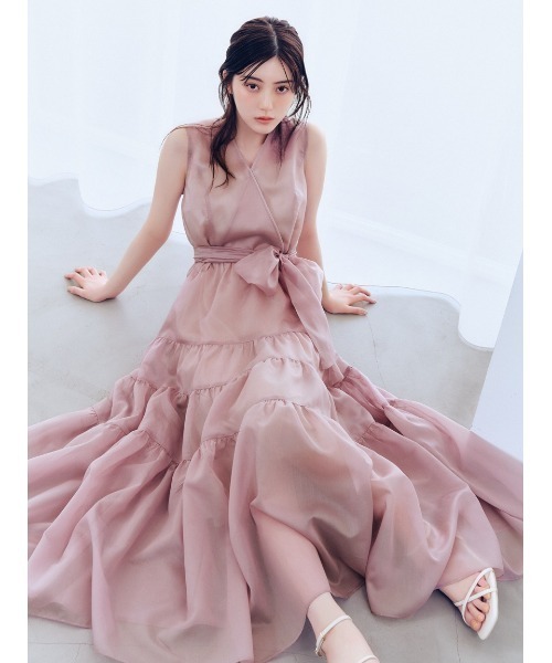 ワンピース カシュクールティアードワンピース