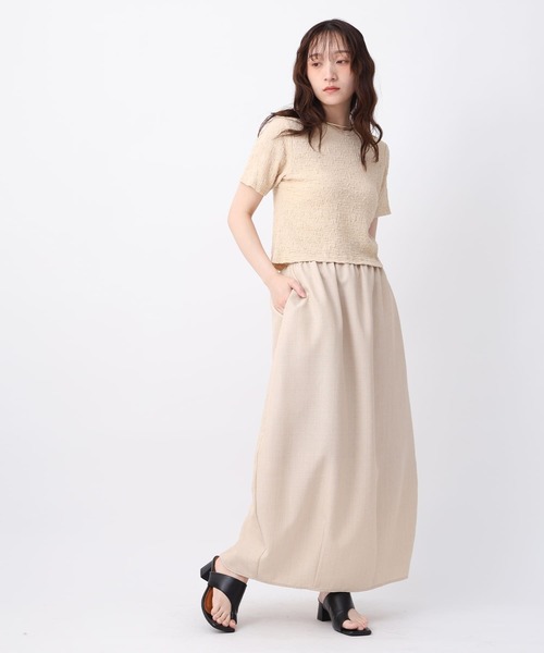 vaqutaux voyage ヴァクトーヴォヤージュ リネンスカート　ノアール NOAHL（ノアル） ロング スカート 夏 「NOAHL」リネンライクコクーン