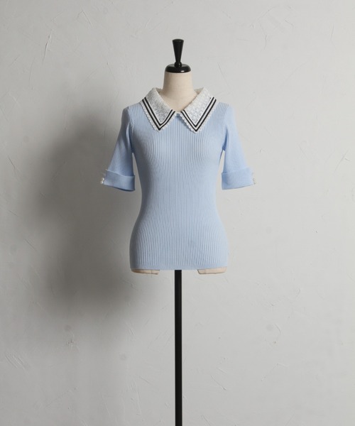 「tocco closet」 半袖ニット M ブラック レディース_画像4