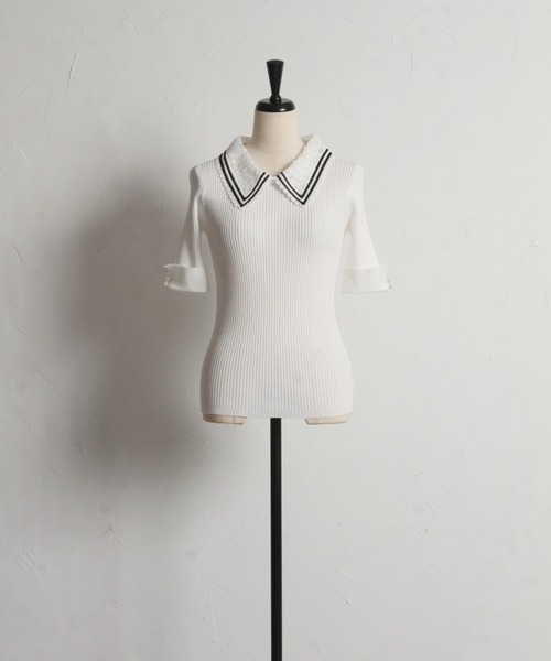 「tocco closet」 半袖ニット M ブラック レディース_画像6