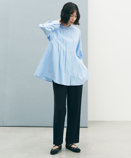 「UNFILO」 長袖ブラウス LARGE ブルー レディース_画像6