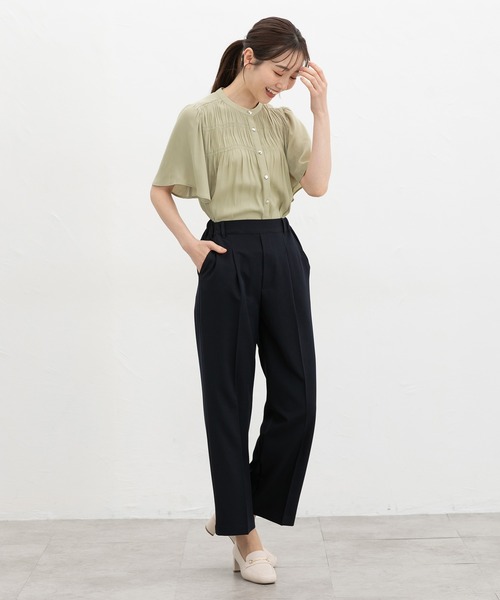 「Honeys」 「GLACIER」半袖ブラウス M チャコール レディース_画像6