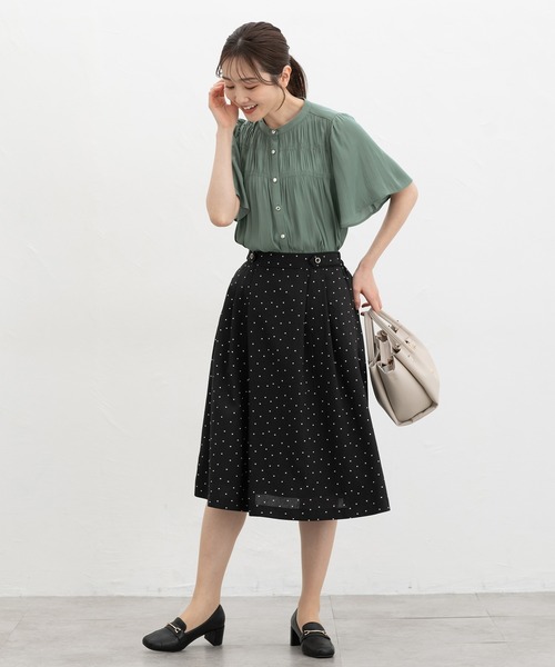 「Honeys」 「GLACIER」半袖ブラウス M チャコール レディース_画像8
