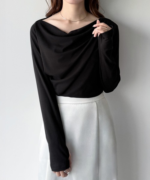 「mipiarl」 長袖カットソー MEDIUM ブラック レディース_画像9