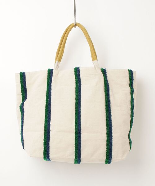 「BEAUTY&YOUTH UNITED ARROWS」 ボーダー柄トートバッグ「beejコラボ」 - ベージュ レディース_画像2