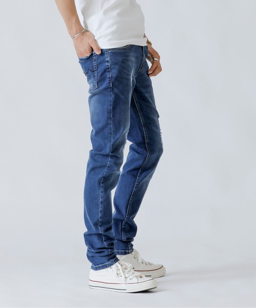 「London Denim」 スキニーデニムパンツ X-LARGE インディゴブルー メンズ_画像3
