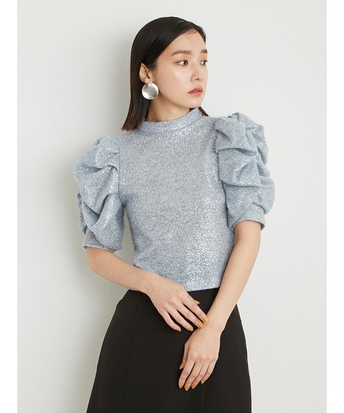 「LILY BROWN」 半袖カットソー ONE SIZE ブラック レディース_画像3