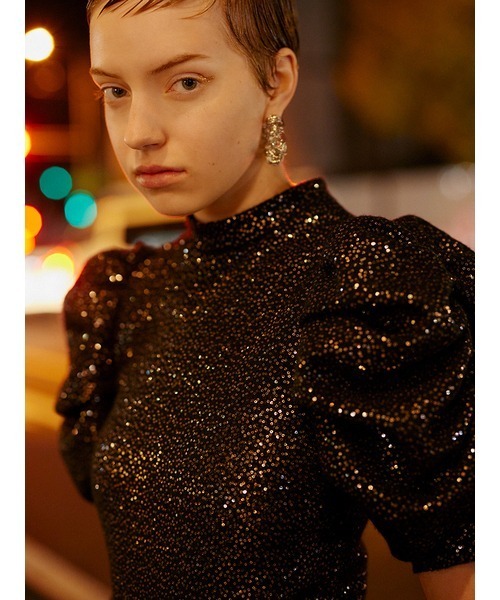 「LILY BROWN」 半袖カットソー ONE SIZE ブラック レディース_画像4