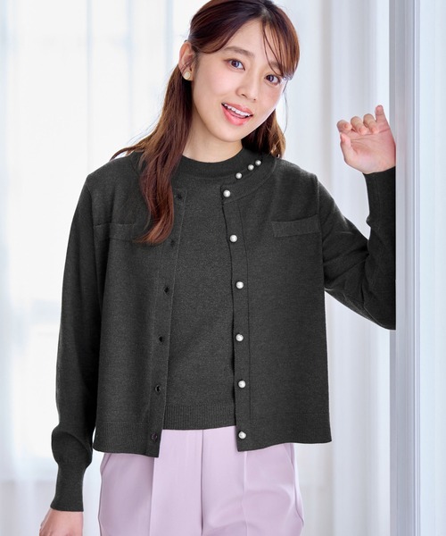 「alotta」 ニットカーディガン M チャコール レディース_画像8
