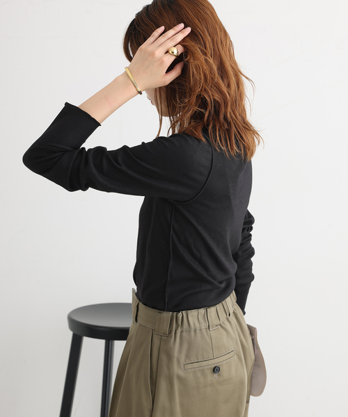 JANESMITH（ジェーンスミス） tシャツ WOOL RIB FRONT STRING PULLOVER