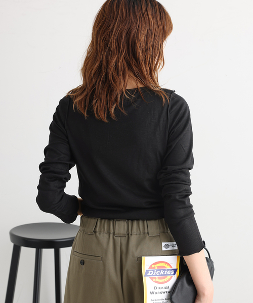 JANESMITH（ジェーンスミス） tシャツ WOOL RIB FRONT STRING PULLOVER