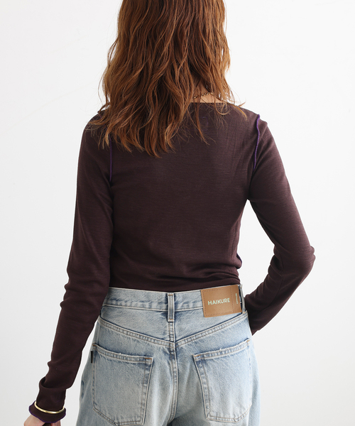 JANESMITH（ジェーンスミス） tシャツ WOOL RIB FRONT STRING PULLOVER