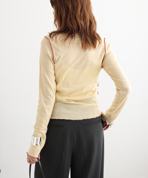 JANESMITH（ジェーンスミス） tシャツ WOOL RIB FRONT STRING PULLOVER